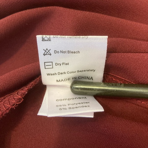 Burgundy flutter sleeve blouse with lace detail - Picture 13 of 16